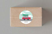 "Travelling Christmas Tree" - Custom Stickers in Holly by Rebecca Humphreys - Front