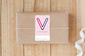 "V is for Valentine" - Custom Stickers in Bubblegum by Jessica Booth - Front