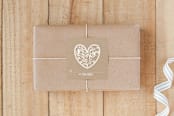 "Paper Cut Tag" - Custom Stickers in Kraft by Jen - Front