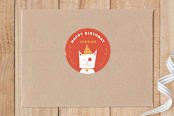 "Birthday Party Animal" - Custom Stickers in Tomato by Kelsey Cashman - Front