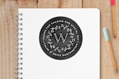 "Chalkboard Monogram" - Custom Stickers in Chalkboard by Dea and Bean - Front