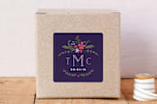 "Floral Monogram" - Custom Stickers in Navy by Dea and Bean - Front