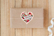 "Happy Holidays Flora" - Custom Stickers in Rose by Daniela - Front