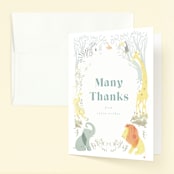 "Jungle Party" - Children's Birthday Party Thank You Cards in Aquamarine by Ana de Sousa - Front
