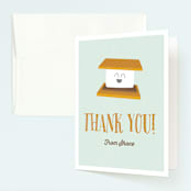 "S'More Fun" - Children's Birthday Party Thank You Cards in Sky by Chelsey Scott - Front