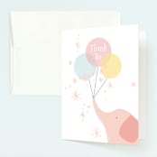 "Elephant Fairy" - Children's Birthday Party Thank You Cards in Taffy by Hannah Williams - Front
