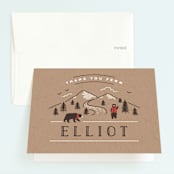 "Lumber Bears" - Children's Birthday Party Thank You Cards in Kraft by Jennifer Wick - Front