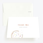 "Sprinkles And Icing" - Children's Birthday Party Thank You Cards in Tangerine by Amber Barkley - Front