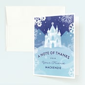 "Ice Castle" - Children's Birthday Party Thank You Cards in Frozen by Jessica Ogden - Front