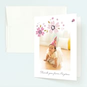 "In The Garden" - Children's Birthday Party Thank You Cards in Petal by Kristie Kern - Front