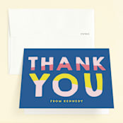 "Fun Sun" - Children's Birthday Party Thank You Cards in Carribean by Baumbirdy - Front