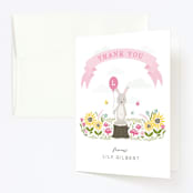 "Little Bunny" - Children's Birthday Party Thank You Cards in Carnation by Michelle Taylor - Front