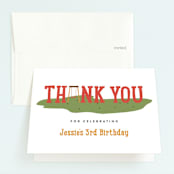"At The Playground" - Children's Birthday Party Thank You Cards in Ketchup by Erica Krystek - Front