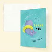 "Animal Pool Party" - Children's Birthday Party Thank You Cards in Wave by Lori Wemple - Front