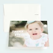"One is Fun" - Children's Birthday Party Thank You Cards in Marshmellow by Creo Study - Front