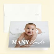 "Onederful" - Children's Birthday Party Thank You Cards in Cloud by Susan Asbill - Front