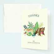 "Our Cub Is One" - Children's Birthday Party Thank You Cards in Grass by Haley Mistler - Front
