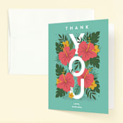 "Festive One" - Children's Birthday Party Thank You Cards in Evergreen by Joanne James - Front