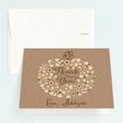 "Little Pumpkin" - Children's Birthday Party Thank You Cards in Kraft by Paper Sun Studio - Front