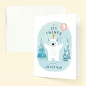 "yeti" - Children's Birthday Party Thank You Cards in Frost by Lori Wemple - Front