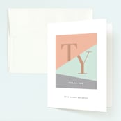 "Cutting Edge" - Children's Birthday Party Thank You Cards in Sherbert by Simona Camp - Front