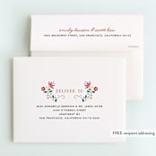 "Folk Florals" - Children's Birthday Party Thank You Cards in Navy by Amber Barkley - FREE Recipient Addressing