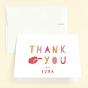 "i'm this many" - Children's Birthday Party Thank You Cards in Coral by Kelly Kirkbride - Front