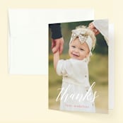 "floral balloon" - Children's Birthday Party Thank You Cards in Bubblegum by Phrosné Barwood - Front