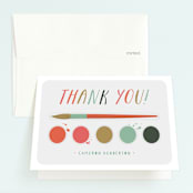 "Paint Kit" - Children's Birthday Party Thank You Cards in Tangerine by Shari Margolin - Front