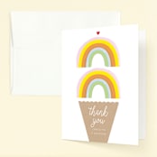 "Double Rainbow Scoop" - Children's Birthday Party Thank You Cards in Sherbert by Baumbirdy - Front