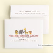 "Animal Stack" - Children's Birthday Party Thank You Cards in Peach by Jessie Steury - FREE Recipient Addressing
