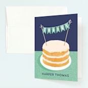 "Buttercream & Bunting" - Children's Birthday Party Thank You Cards in Pool by Kerry Doyle - Front