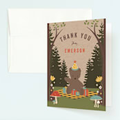 "Teddy Bear Picnic" - Children's Birthday Party Thank You Cards in Sun by Susan Moyal - Front