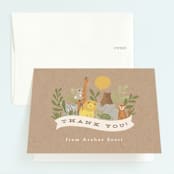 "Zoo friends" - Children's Birthday Party Thank You Cards in Kraft by Jennifer Wick - Front