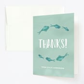 "Little Mermaid" - Children's Birthday Party Thank You Cards in Azure by Grae - Front