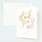 "Some Bunny" - Children's Birthday Party Thank You Cards in Peony by Julie Murray - Front