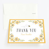 "Bee Day Party" - Children's Birthday Party Thank You Cards in Sunflower by Chasity Smith - Front