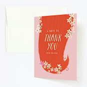 "sleeping beauty" - Children's Birthday Party Thank You Cards in Melon by Lori Wemple - Front
