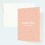 "Calling All Princesses" - Children's Birthday Party Thank You Cards in Blush by Half Pint Studio - Front