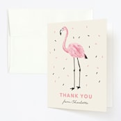 "flamingo sprinkles" - Children's Birthday Party Thank You Cards in Crepe by Cass Loh - Front