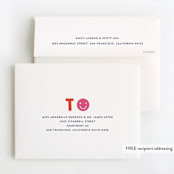 "Emoji Party" - Children's Birthday Party Thank You Cards in Navy by Baumbirdy - FREE Recipient Addressing