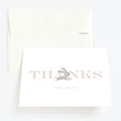 "Little Bunny Birthday" - Children's Birthday Party Thank You Cards in Blush by Lori Wemple - Front