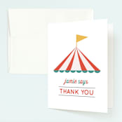 "Theme Park" - Children's Birthday Party Thank You Cards in Citrus by Anupama - Front