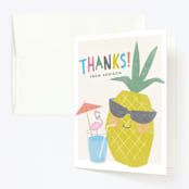 "Party like a pineapple" - Children's Birthday Party Thank You Cards in Blue Hawaiian by Karidy Walker - Front