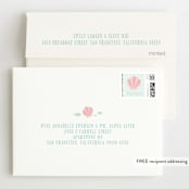 "Sweet Mermaid" - Children's Birthday Party Thank You Cards in Coral by Angela Thompson - FREE Recipient Addressing