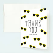 "Birthday Shades" - Children's Birthday Party Thank You Cards in Sunshine by Baumbirdy - Front
