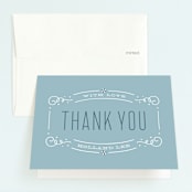 "Wintery Fun" - Children's Birthday Party Thank You Cards in Frost by Leah Bisch - Front