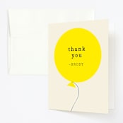 "Balloon" - Children's Birthday Party Thank You Cards in Cream by Baumbirdy - Front