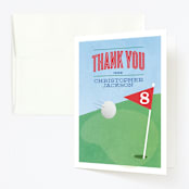 "Golf Classic" - Children's Birthday Party Thank You Cards in Chilli Pepper by Laura Bolter - Front