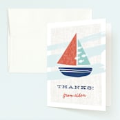 "Regatta Race" - Children's Birthday Party Thank You Cards in Teal by Carolyn MacLaren - Front